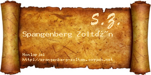 Spangenberg Zoltán névjegykártya